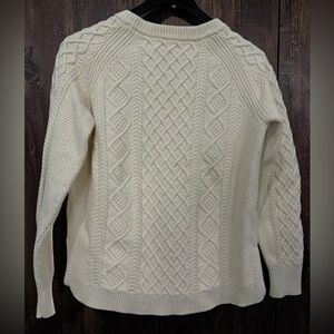 J. Crew Off-White Cable-Knit Crewneck Sweater